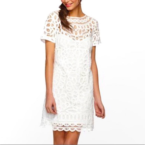 Lilly Pulitzer Mary Kate Battenburg White Lace Mini Dress S - Picture 2 of 10